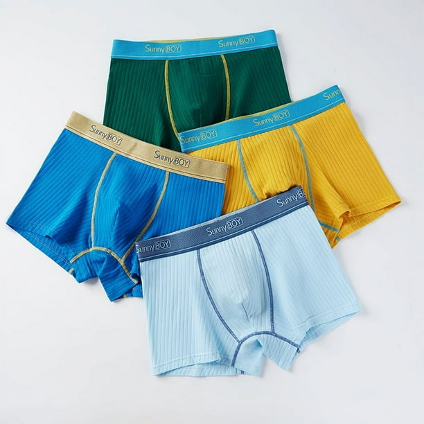 Ropa interior para niños, adolescentes, cuatro esquinas, fina, de algodón, para estudiantes de secundaria, de secundaria, pubertad, calzoncillos tipo bóxer, para la cabeza