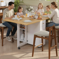 thumbnail image 2 of Space-Saving Folding Dining Table with Drawer & Cabinet - White, 2 of 12
