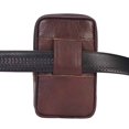 thumbnail image 4 of Men Genuine Leather Waist Pack Bag Double Zipper Cell Mobile Phone Case, 4 of 6