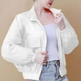 thumbnail image 3 of Hvot&aat Summer Sun Protection Jacket Plus Size Thin Zip Up Cropped Jackets Solid Color Casual Workout Shirts, 3 of 4