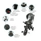 thumbnail image 3 of Triciclo para Niños The Baby Shop  para bebés, evolutivo Luz y Sonido Negro - 7 en 1, 3 of 8