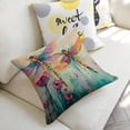 thumbnail image 5 of Dragonflies flowers Linen toss pillowcase Decoration pillowcase Gift preferred 18x18" Cushion cover 1 set Sofa pillowcase Sofa bedroom living room car, 5 of 8