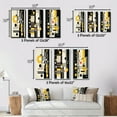 thumbnail image 4 of Designart "Sound Paradise Retro Abstraction II" Modern Geometric Framed Wall Art Set Of 3 - Yellow Abstract Geometric Frame Canvas Set For Living Room Decor, 4 of 6