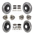 thumbnail image 1 of Transit Auto Front Rear Hub Bearings Assembly Coated Disc Brake Rotors and Ceramic Pads Kit (10Pc) for Car Kia Optima with Electric Parking - Left Right Side (Driver Passenger) KBB-115977, 1 of 11