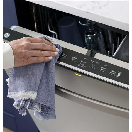 GE - Top Control Built-In Dishwasher with Stainless Steel Tub, 48dBA - Stainless steel