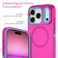 thumbnail image 3 of Petocase Magnetic For iPhone 17 Pro Case,Compatible with Mag-safe Anti-Drop Heavy Duty Shockproof Rugged Protecive Phone Cover,Rose Red/Green, 3 of 7