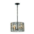 thumbnail image 2 of Modern Matte Black Drum Chandelier 4-Light Art Glass Pendant with Adjustable Chain for Any Indoor Setting, 2 of 6