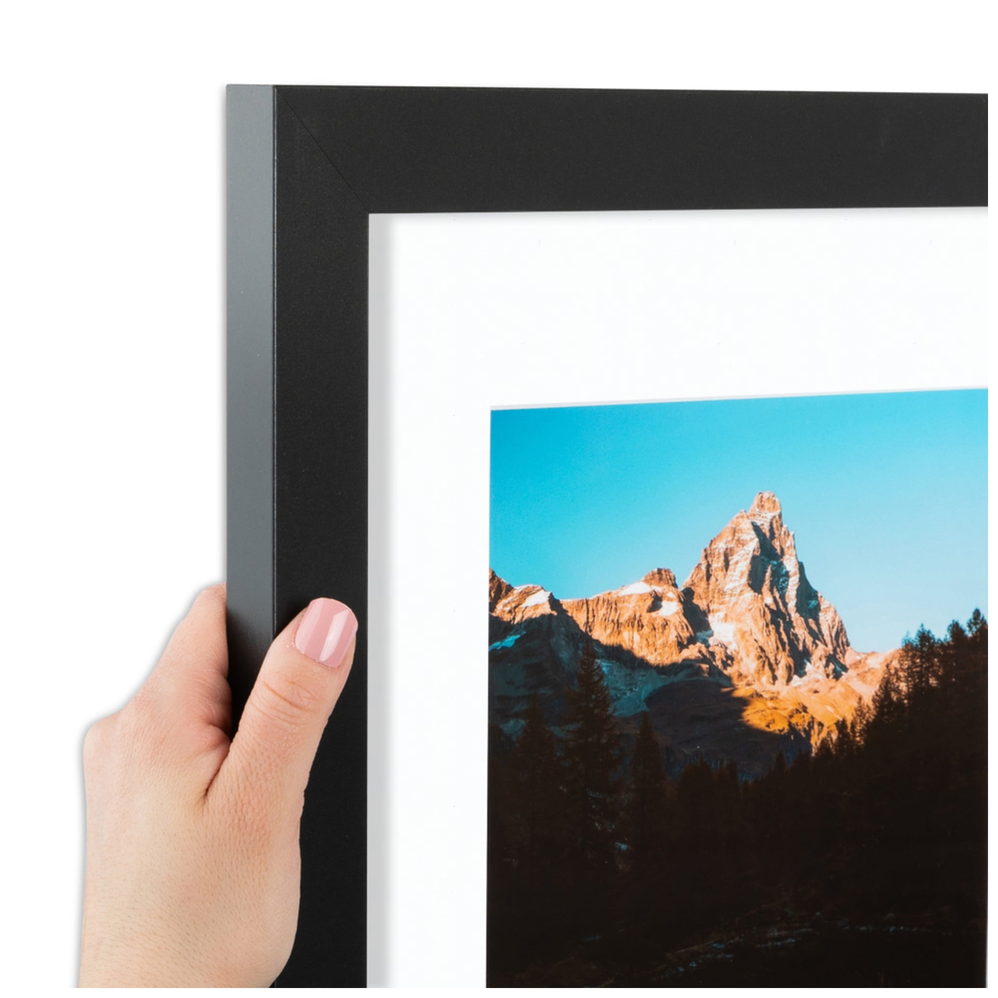 ArtToFrames Collage Photo Picture Frame with 1 - 5x7 and 2 - 3.5x5 Openings, Framed in Black with Super White and Black Mats (CDM-3926-75)