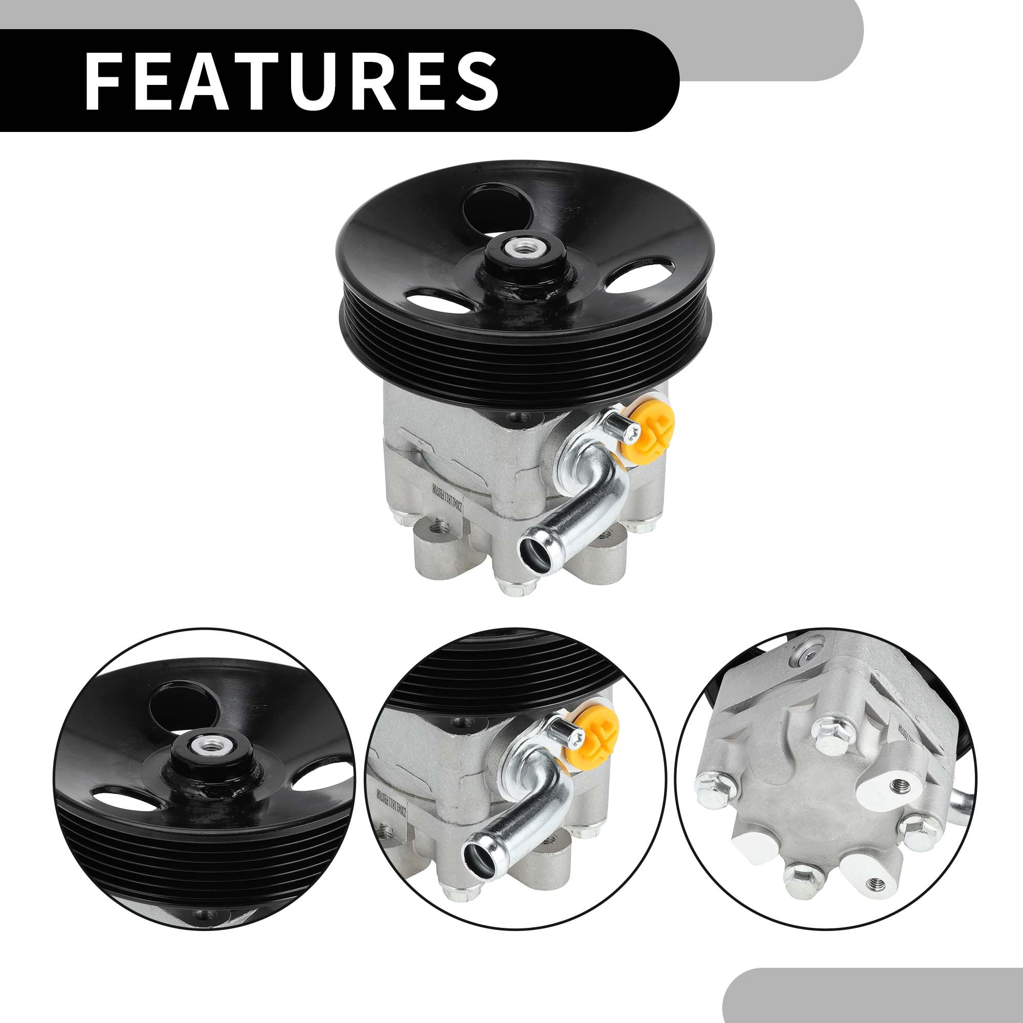 Power Steering Pump No.49110JA000/49110JA02B for Nissan Altima 07-13 Coupe Aluminum Alloy with Pulley