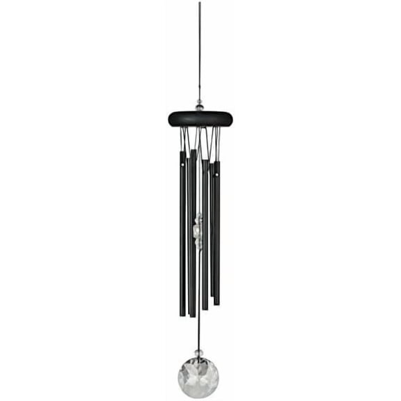 Woodstock Wind Chimes for Outside, Garden Decor, Outdoor Decor for Your Patio and Porch (16") Woodstock Crystal Meditation Black Wind Chimes Gifts (CCMK)$$Garden & Patio