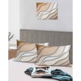 thumbnail image 5 of Beige Ombre Pillow Covers King Size 2 Pack, Modern Geometric Abstract Aesthetic Cream Soft Bed Throw Pillowcases Breathable Cooling Long Lumbar Body Pillow Sham Cover for Bed Sofa 20''x36'', 5 of 7