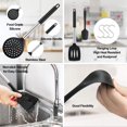 thumbnail image 3 of Juego de utensilios de cocina, juego de utensilios de cocina de silicona de 17 piezas, espátula resistente a los arañazos y al calor con ganchos de 15 piezas, color negro Vhermosa YQ-0944, 3 of 7