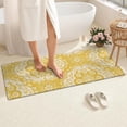 thumbnail image 4 of Yellow Ethnic Floral Pattern Bathroom Rugs Mat,Non Slip Microfiber Bathroom Rug,Rubber Backing,Soft Bathroom Mats for Bathroom Floor,Tub and Shower,60x24in(150x60cm), 4 of 5