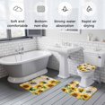 thumbnail image 5 of Sunflower Bee Bath Mat 3 Piece Bathroom Rug Set, Yellow Botanical Vintage Rose Floral Spring Non Slip Bath Rug Contour Mat and Toilet Lid Cover, Absorbent Shower Mats Soft Bath Rugs and Mats Sets, 5 of 8