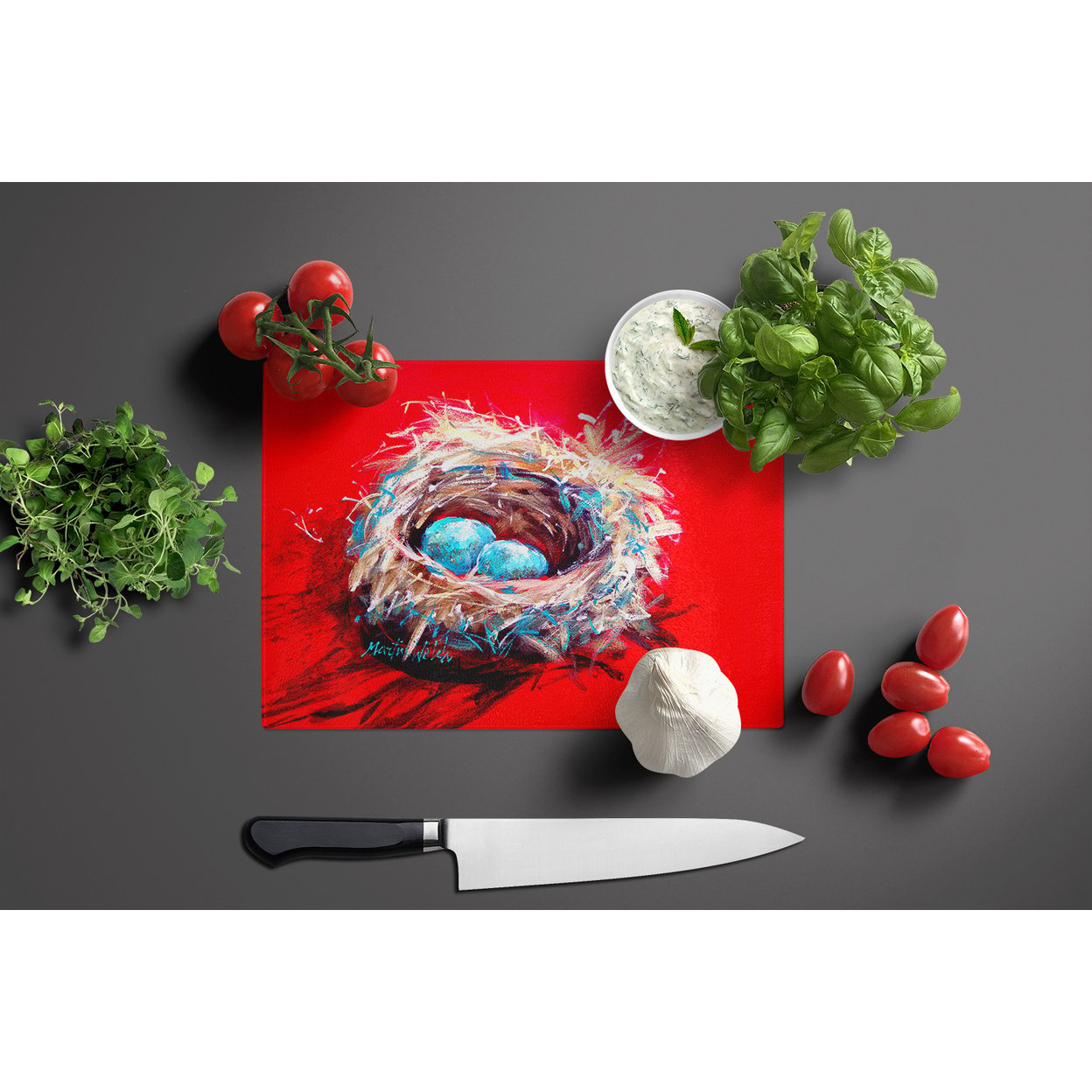 thumbnail image 3 of Egg-Stra Special Bird Nest Glass Cutting Board 12 in x 15 in, 3 of 5