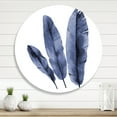 thumbnail image 2 of Designart 'Navy Blue Tropical Banana Leaves On White' Tropical Circle Metal Wall Art 23x23 - Disc of 23, 2 of 5