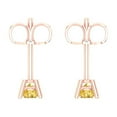 thumbnail image 4 of 0.5 ct Push-Back Stud Earrings for Women | 4.0mm Round Cut Simulated Yellow Diamond | 18K Rose Gold, 4 of 5