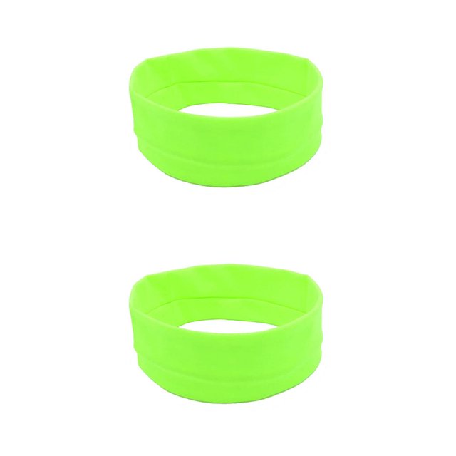 Sonducket Diadema para correr de Yoga, bandas para el cabello sólidas de estilo Simple ajustables, accesorios para el cabello para niñas de verde fluorescente 2Conjunto