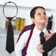 thumbnail image 4 of Guardurnaity Corbata perezosa para mujer, Unisex, fácil de tirar, accesorios de uniforme negro, vestido clásico, corbata sólida, camisa de Accesorios de disfraces, 4 of 4