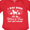 thumbnail image 4 of Inktastic I was Born to be Wild and Free with Wolf and Mountains Boys or Girls Long Sleeve Baby Bodysuit, 4 of 5