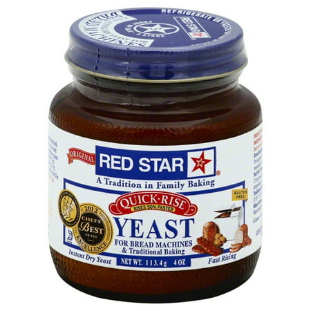 Red Star Original Quick-Rise Instant Dry Yeast for Bread Machines & Traditional Baking, 4