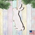 thumbnail image 3 of Designocracy Set of 2 White Easter Spring Decor Bunny Wood Ornaments G. DeBrekht, 3 of 4