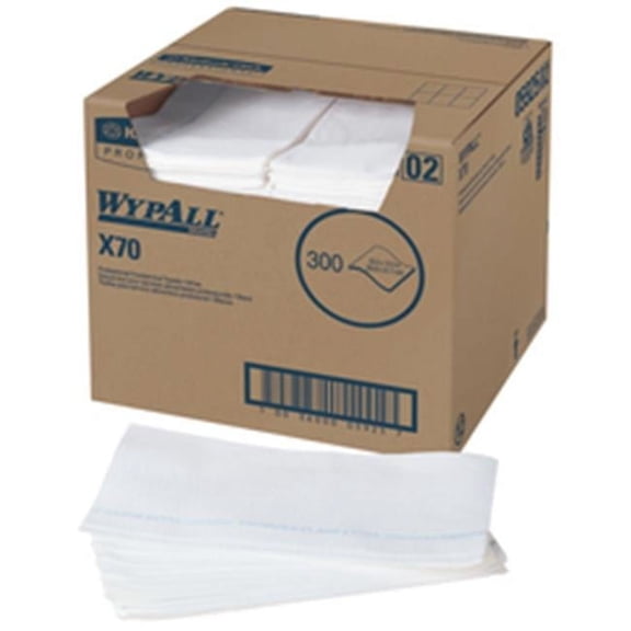 Kimberly Clark KCC0 X70 Quarterfold Wipers, White - 12.5 x 23.5 in. - 300 Per Box