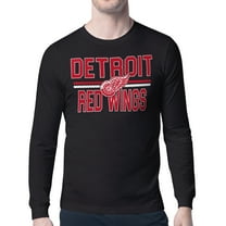 Men's Starter Black Detroit Red Wings Mesh Look Team Name Long Sleeve T-Shirt