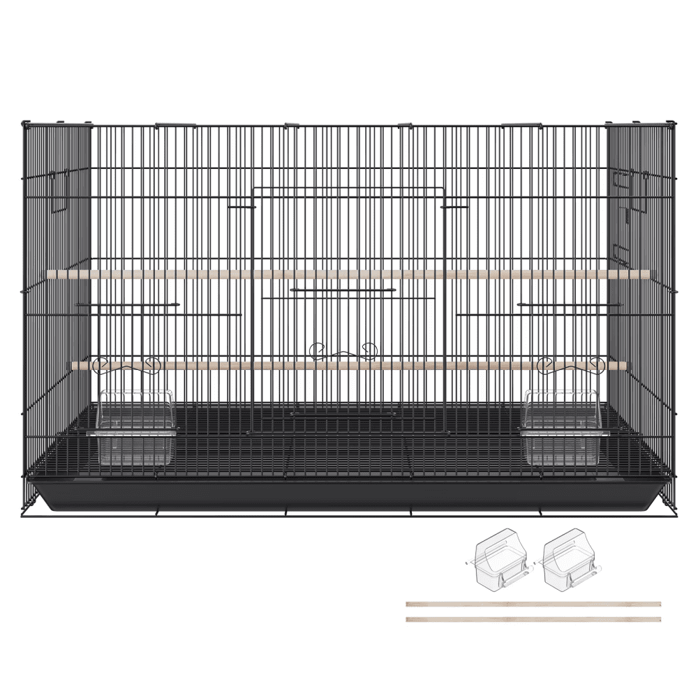 Durable Metal Bird Enclosure for Small Parrots, Budgies, Lovebirds, Canaries, 30"