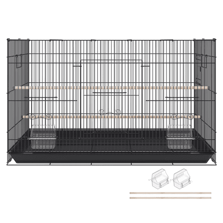 FENGFAN 30 Inch Carbon Steel Bird Cage for Small Parrots Budgies Lovebirds Canaries with Mobile Stand & Waste Tray Single Pack