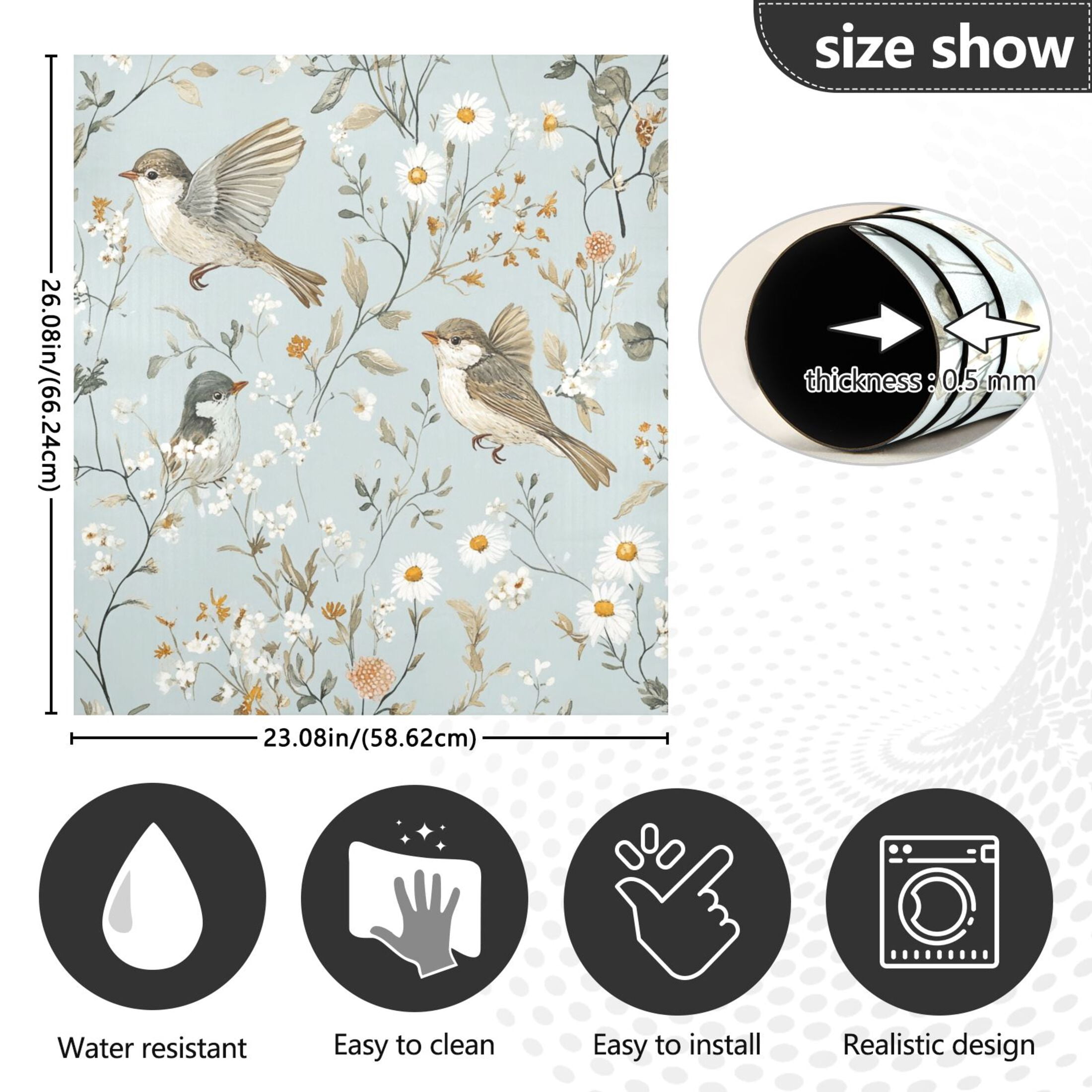 Dishwasher Magnetic Sticker 23x26 Inch Refrigerator Magnetic Sticker Washing Machine Magnetic Sticker Kitchen Panel Magnetic Sticker Home Decor Super Cute Cartoon Birds