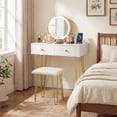 thumbnail image 2 of Patiojoy Vanity Desk Set Makeup Vanity Table with Removable Mirror Dressing Styling Table White, 2 of 9