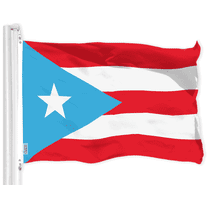G128 Puerto Rico Light Blue Flag, 3x5 ft, LiteWeave Printed 150D Polyester, Brass Grommets, Outdoor