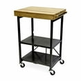 thumbnail image 1 of Origami Folding Kitchen Cart on Wheels | for Chefs Outdoor Coffee Wine and Food, Microwave Cart, Kitchen Island on Wheels, Rolling Cart, Kitchen Appliance & Utility Cart | Black with Wood -RBT-03, 1 of 12