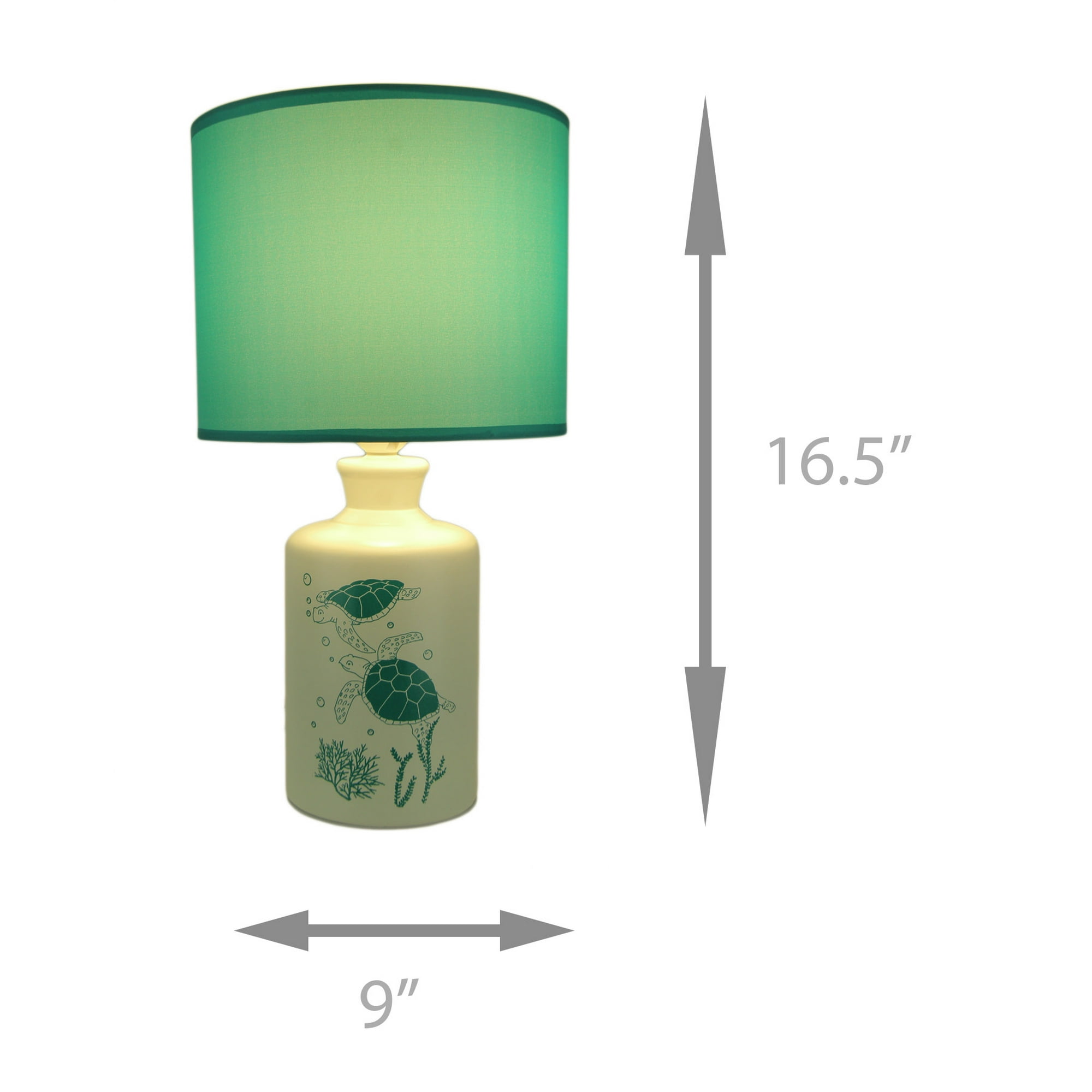 White And Teal Ceramic Swimming Sea Turtle Table Lamp With Fabric Shade Canada White And Teal Ceramic Swimming Sea, Sea Turtle Table Lamp