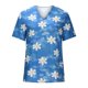 thumbnail image 4 of Tops ligeros lisos con volantes delanteros de manga corta con estampado floral informal de verano para mujer Pompotops  hkajfhjk471542, 4 of 5