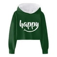 thumbnail image 3 of Girls Long Sleeve Letters Solid Color Short Hoodie Hoodie Top Clothes, 3 of 3