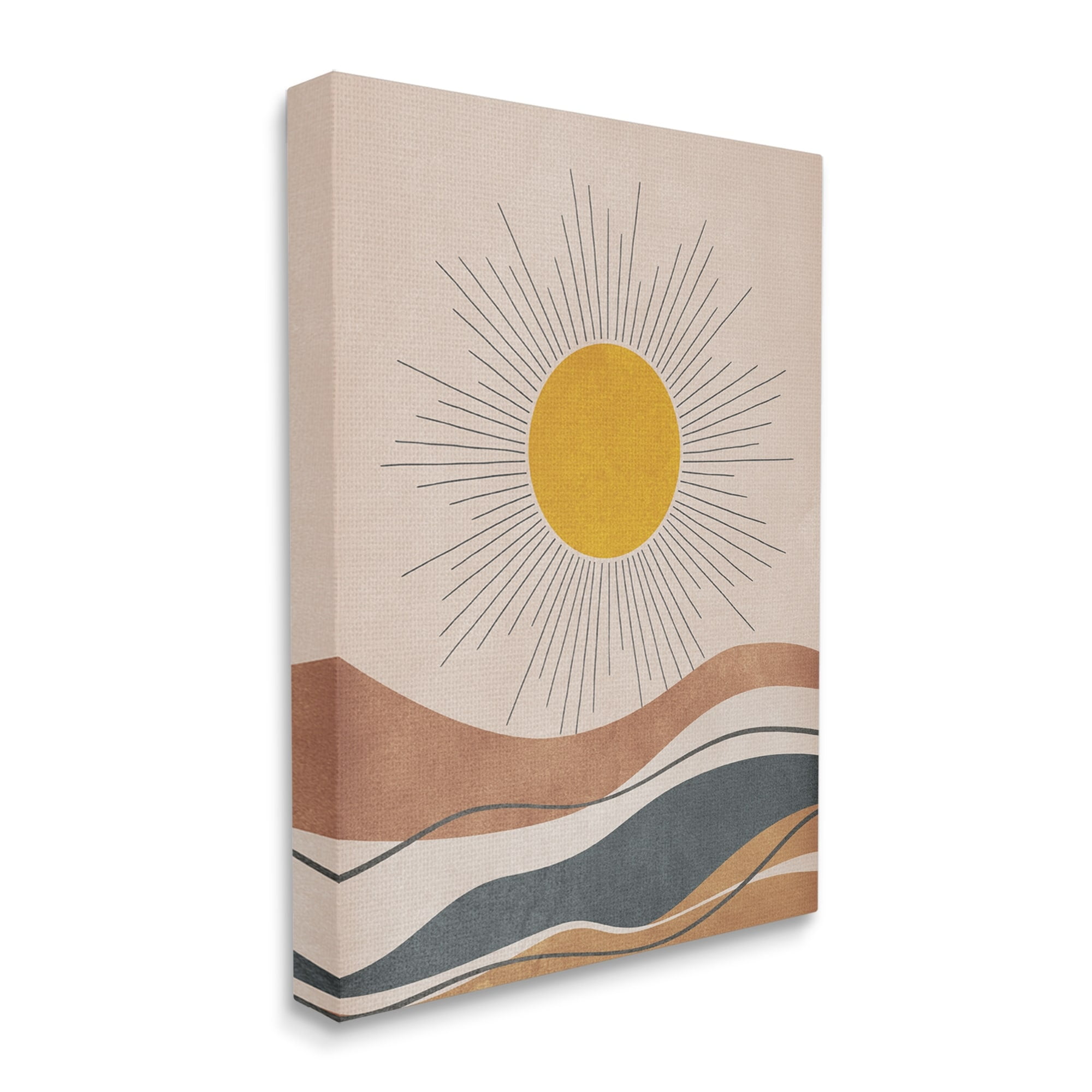 Stupell Industries Abstract Sun Shining Desert Brown Lines, 16 x 20, Design by JJ Design House LLC