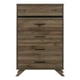 thumbnail image 3 of Homestock Artisanal Attic 2-Drawer Nightstand - End Table With Storage Natural Walnut And Matte Black, 3 of 10