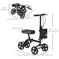 thumbnail image 3 of HOMCOM Trottinette Ajustable, Marchette Pliante avec Double Frein, Noir, 3 of 10