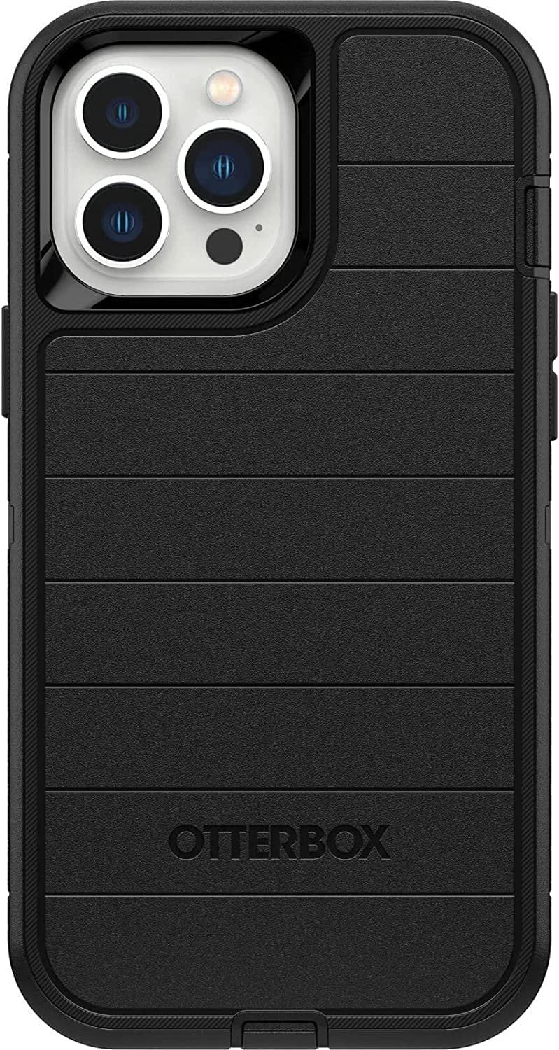 OtterBox Defender Series Case for iPhone 13 Pro Max Only - with Zagg Glass Elite Clear Screen Protector - Holster Clip Included - Microbial Defense Protection - Non-Retail Packaging - Black