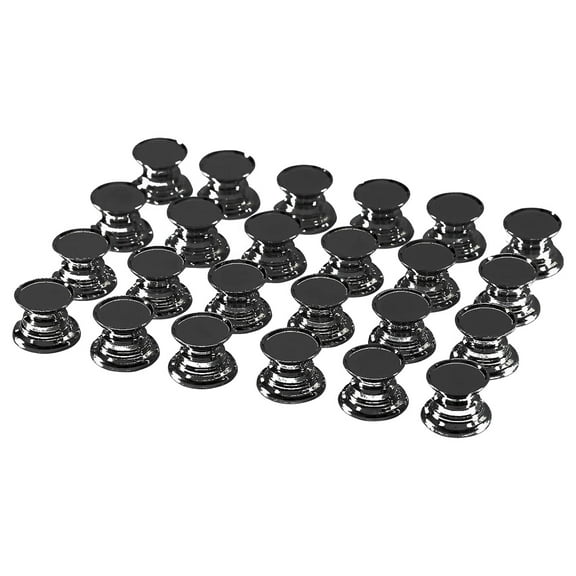 24PCS DIY Crystal Epoxy Resin Drawer Knob Base, Handle Accessories, Alloy Base in Bulk (Black)