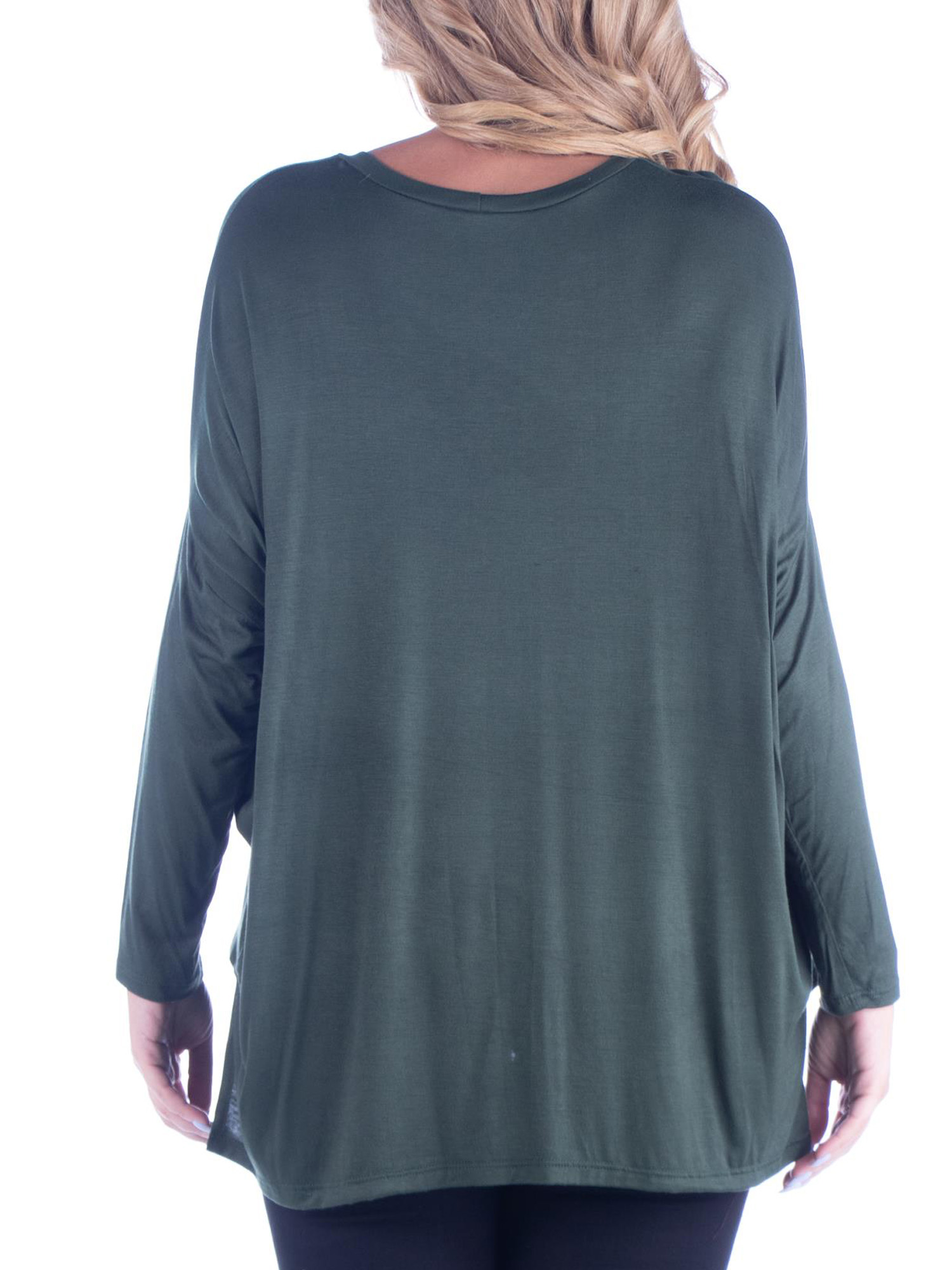 24/7 Comfort Apparel Women's Plus Size Oversized Long Sleeve Dolman Top