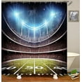 thumbnail image 3 of Juego de 4 cortinas de ducha de tela rústica de béisbol, decoración de baño con tablones de madera beige de estilo vintage de deportes americanos, alfombras de baño antideslizantes, alfombras de, 3 of 7