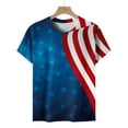 thumbnail image 6 of GaThRRgYP Spring Tops for Women,Womens Shirts Plus Size,Women's Summer Casual Crewneck Short Sleeve T-Shirts Flag Print Fit Basic Tops Tees Blouses Blue L, 6 of 6