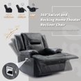 thumbnail image 2 of 6 Seater Swivel Recliner Chair Set, 150° Adjustable Lift Chairs with LED Light & Drop-Down Table with Two Cup Holders for Heavy Duty, Adults, Elderly, Max 350lbs, PU Leather, Black, 2 of 9