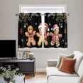 thumbnail image 4 of Gingerbread Christmas Kitchen Curtains Window Panels, Xmas Balls Branches Black Insulated Window Treatment Curtain, Grommet Curtains for Bedroom/Living Room/Bathroom, 2 Piece 42"Wx54"L, 4 of 8
