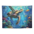 thumbnail image 5 of Orinice Turtle Fish Ocean Tapestry Wall Hanging Unique Style Home Wall Decor Art Living Room Bedroom Apartment Farmhouse Dorm 40x60inch, 5 of 6