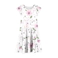 thumbnail image 4 of Girls Spring Easter Dress Long Midi Floral Print Dress Cute Flowy A-Line Dress for Youth Girls Size 4-15 Years, 4 of 5