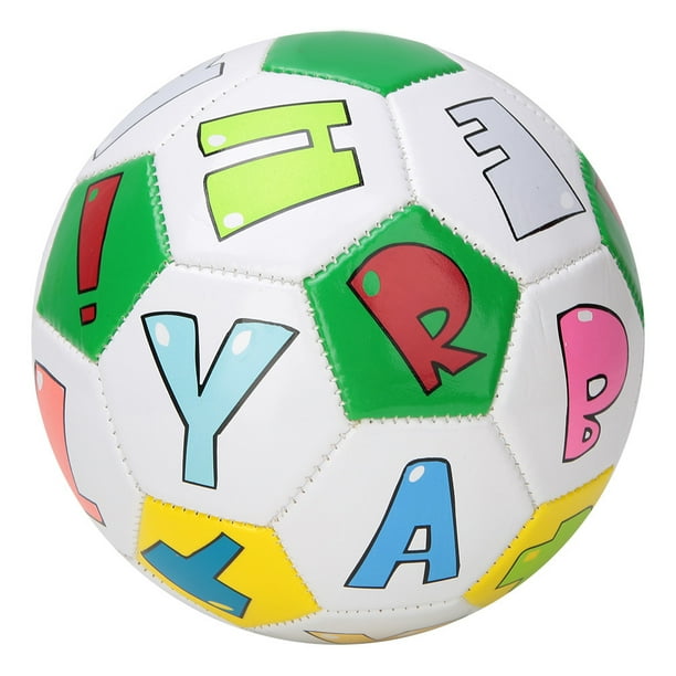 Balón de fútbol para niños, para jugar al aire libre, entrenamiento, tamaño n.° 2, para partidos deportivos infantiles, 13 cm/5,1 pulgadas, letra
